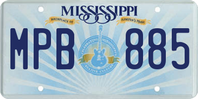 MS license plate MPB885