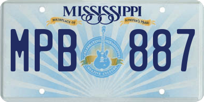 MS license plate MPB887