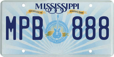 MS license plate MPB888
