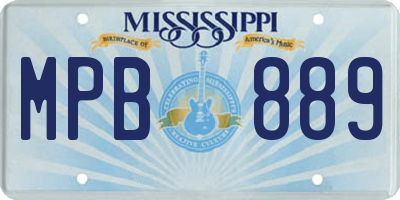 MS license plate MPB889