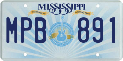 MS license plate MPB891