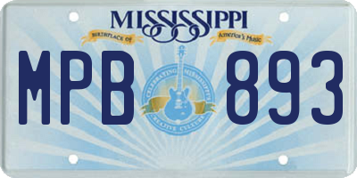MS license plate MPB893