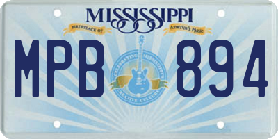 MS license plate MPB894