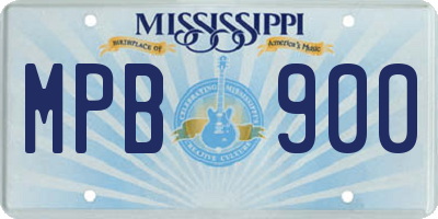 MS license plate MPB900
