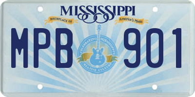 MS license plate MPB901