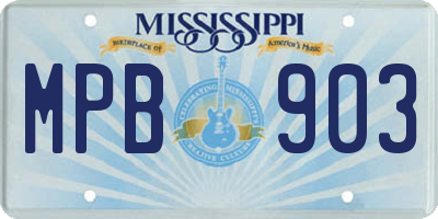 MS license plate MPB903