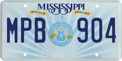 MS license plate MPB904