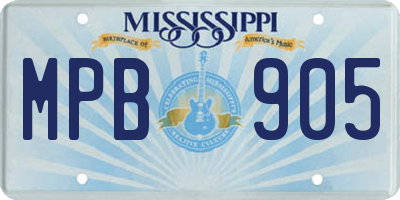 MS license plate MPB905
