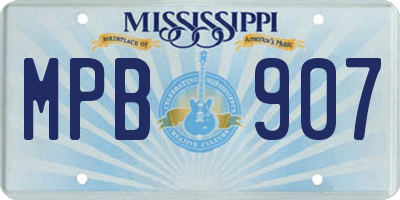 MS license plate MPB907