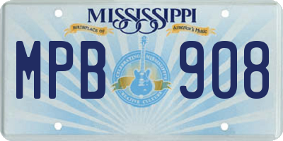 MS license plate MPB908
