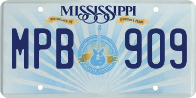 MS license plate MPB909