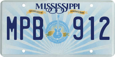 MS license plate MPB912