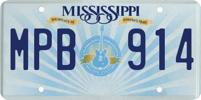 MS license plate MPB914