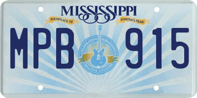 MS license plate MPB915