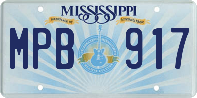 MS license plate MPB917