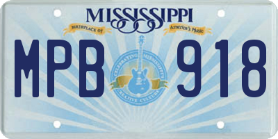 MS license plate MPB918