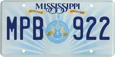 MS license plate MPB922