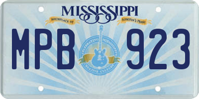 MS license plate MPB923