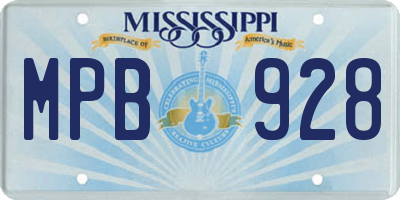 MS license plate MPB928