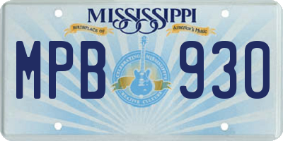 MS license plate MPB930