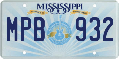 MS license plate MPB932