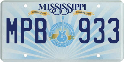 MS license plate MPB933