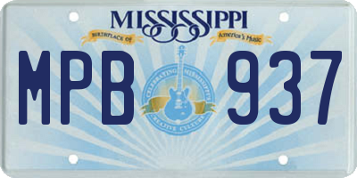 MS license plate MPB937