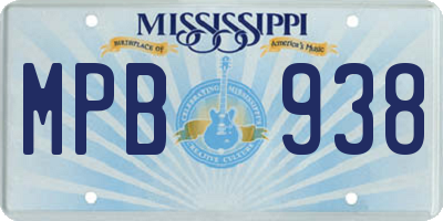 MS license plate MPB938