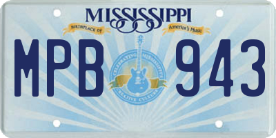 MS license plate MPB943