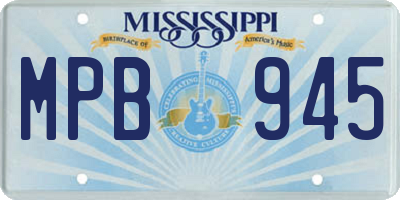 MS license plate MPB945