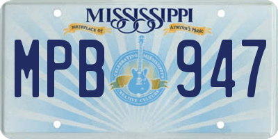 MS license plate MPB947