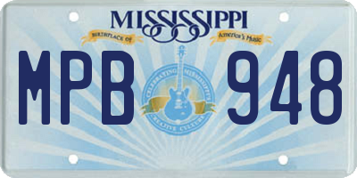 MS license plate MPB948