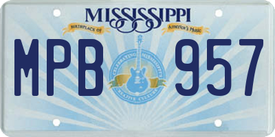 MS license plate MPB957