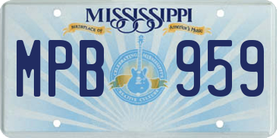 MS license plate MPB959