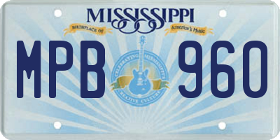 MS license plate MPB960