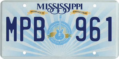 MS license plate MPB961