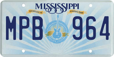 MS license plate MPB964