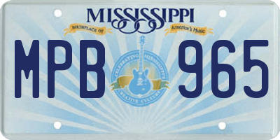 MS license plate MPB965