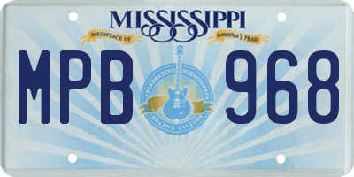 MS license plate MPB968
