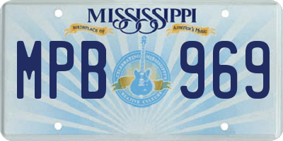 MS license plate MPB969