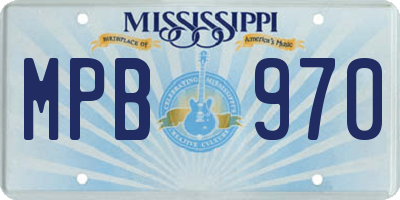 MS license plate MPB970