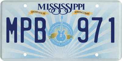 MS license plate MPB971