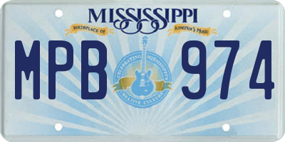 MS license plate MPB974