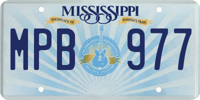 MS license plate MPB977