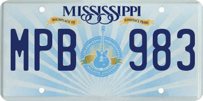 MS license plate MPB983