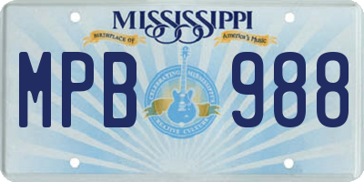MS license plate MPB988
