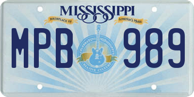 MS license plate MPB989