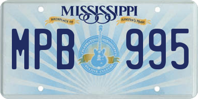 MS license plate MPB995