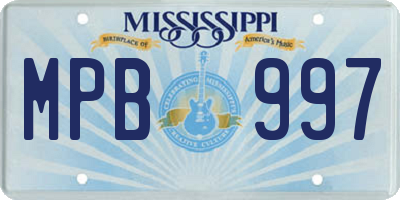MS license plate MPB997