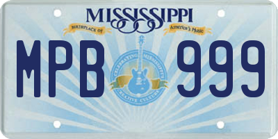 MS license plate MPB999